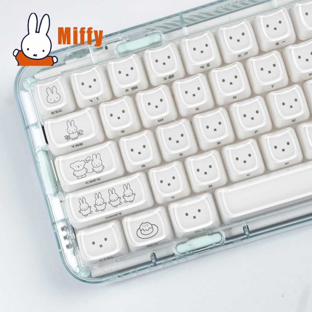 Kawaii Miffy Keycaps Cute Rabb - Office Tech recension och pris